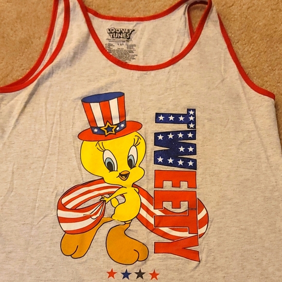 Tank Top S 3/5 Looney Tunes Independence Day Tweety - Picture 2 of 6